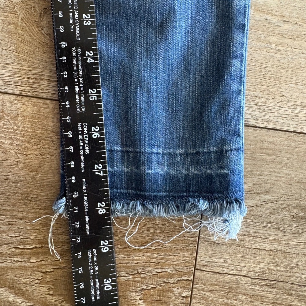 Judy Blue Skinny Jeans Women 13/31 Blue Distressed Raw Hem Mid Rise JB8240MD - Picture 7 of 8